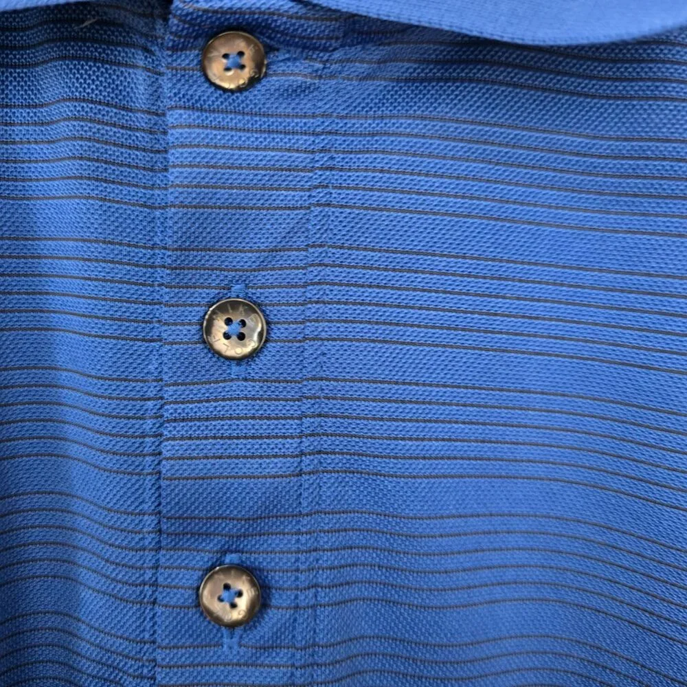 Nike Golf Men's Dri Fit Short Sleeve 3-Button Polo Shirt Royal Blue Black Size M